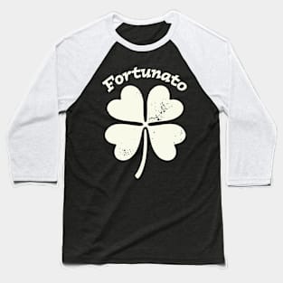 Fortunato Emblem - Distressed Four-Leaf Graphic Design Baseball T-Shirt